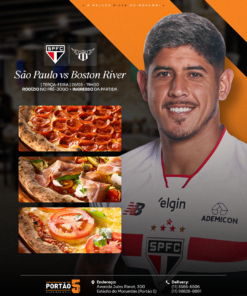 SÃO PAULO X  BOSTON RIVER - Ingresso + Rodizio de Pizza 1º lote