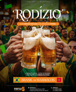 SELEÇÃO NA COPA + RODIZIO - BRASIL X MARROCOS